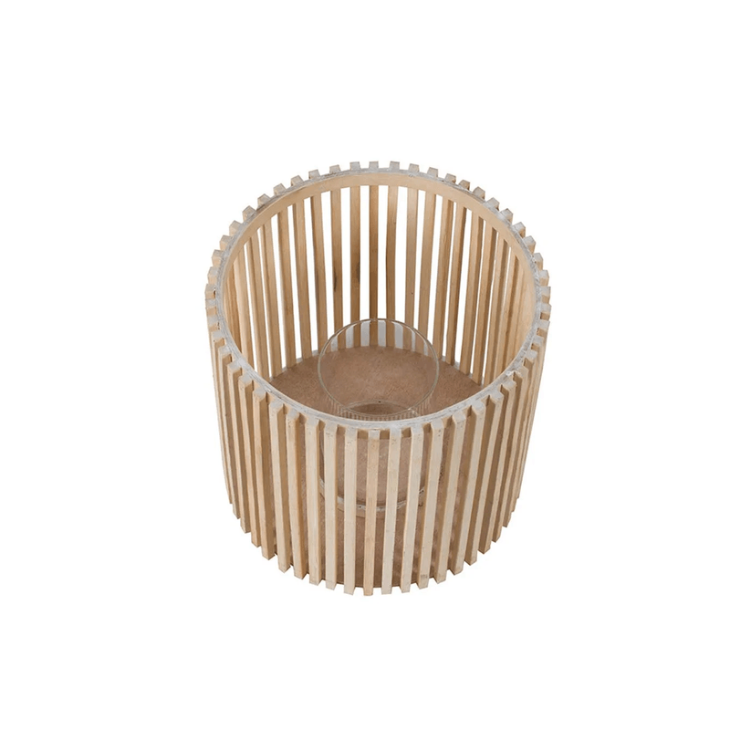 Casa si Gradina - Decoratiuni - Aromaterapie si lumanari - Suporturi lumanari - Set 2 Suporturi, bambus si metal, 32X32XH.90 cm - Infinity.ro