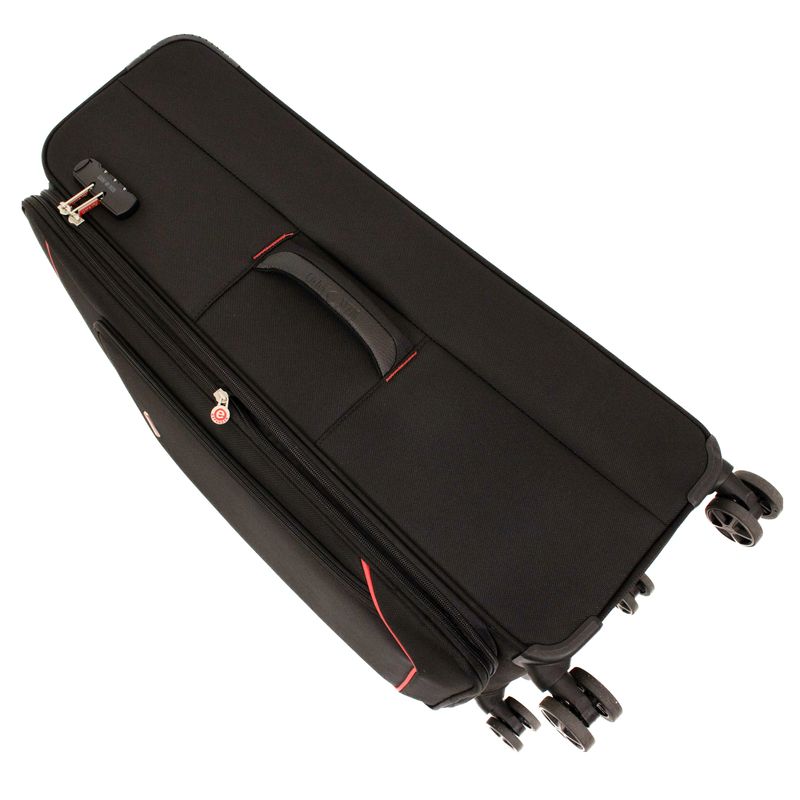 Sport si Outdoor - Articole de voiaj - Trolere - Troler Lamonza Smiley, 79x46x28 cm, 3.8 kg, expandabil 30%, negru/rosu - Infinity.ro