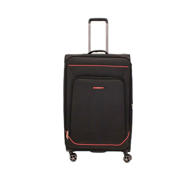 Sport si Outdoor - Articole de voiaj - Trolere - Troler Lamonza Smiley, 79x46x28 cm, 3.8 kg, expandabil 30%, negru/rosu - Infinity.ro