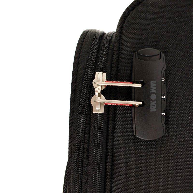 Sport si Outdoor - Articole de voiaj - Trolere - Troler Lamonza Smiley, 79x46x28 cm, 3.8 kg, expandabil 30%, negru/rosu - Infinity.ro