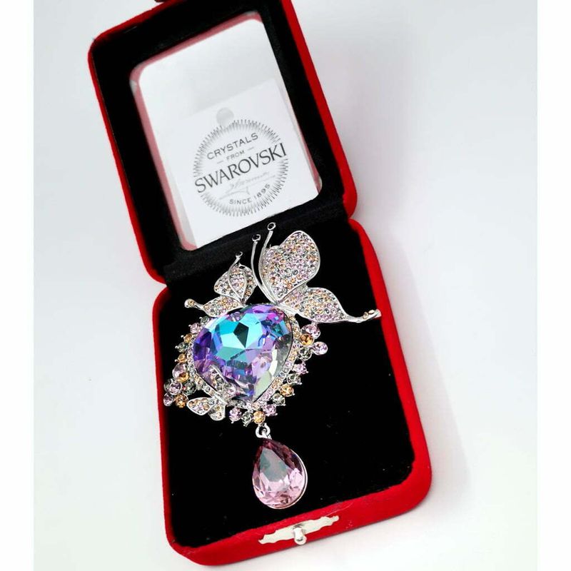 Fashion, accesorii si bijuterii - Femei - Bijuterii femei - Brose femei - Brosa MBrands cu cristale austria - Pantera - Infinity.ro