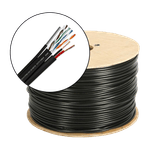 PC, gaming si accesorii - Retelistica - Cabluri si accesorii - Cablu FTP autoportant cu alimentare 2x1.5, cat 5E, CUPRU 100%, 305m, negru TSY-FTP5E+2x1.50-MESS - Infinity.ro