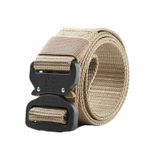 Fashion, accesorii si bijuterii - Barbati - Accesorii barbati - Curele barbati - Curea Army MBrands, catarama cobra, deschidere rapida - Crem - Infinity.ro