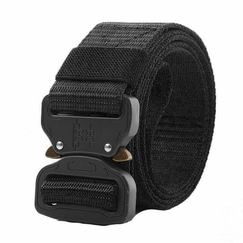 Fashion, accesorii si bijuterii - Barbati - Accesorii barbati - Curele barbati - Curea Army MBrands, catarama cobra, deschidere rapida - Crem - Infinity.ro