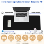 PC, gaming si accesorii - Periferice PC - Mousepad - MousePad mare XXL, din Piele PU pentru protectie birou, Suprafata moale, Impermeabil, Baza Anti-Alunecare, 120x60cm - Infinity.ro