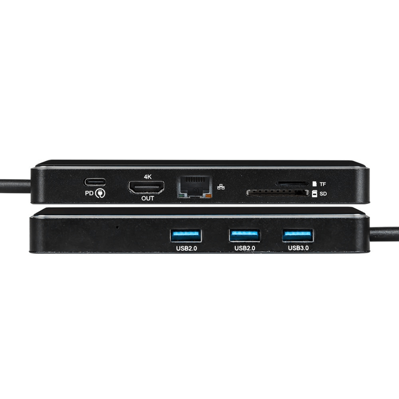 PC, gaming si accesorii/Retelistica/Hub-uri - Hub USB portabil de andocare multifunctional, 8 in 1 USB C, Port Internet, Cititor de carduri SD/TF, HDMI 4k,UBS 3.0-RGB - Infinity.ro