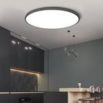 Casa si Gradina - Corpuri si surse de iluminat - Plafoniere, aplice si spoturi - Plafoniera LED Moderna, VisionHub®, Clasa Enegetica A ultra subtire 2cm,pentru interior,in forma rotunda,38W, 40cm Negru - Infinity.ro