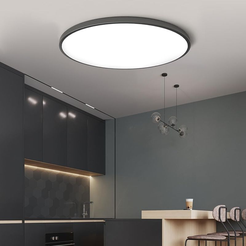 Casa si Gradina - Corpuri si surse de iluminat - Plafoniere, aplice si spoturi - Plafoniera LED Moderna, VisionHub®, Clasa Enegetica A ultra subtire 2cm,pentru interior,in forma rotunda,38W, 40cm Negru - Infinity.ro