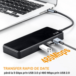 PC, gaming si accesorii/Retelistica/Hub-uri - Hub USB portabil de andocare multifunctional, 8 in 1 USB C, Port Internet, Cititor de carduri SD/TF, HDMI 4k,UBS 3.0-RGB - Infinity.ro