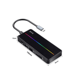 PC, gaming si accesorii/Retelistica/Hub-uri - Hub USB portabil de andocare multifunctional, 8 in 1 USB C, Port Internet, Cititor de carduri SD/TF, HDMI 4k,UBS 3.0-RGB - Infinity.ro