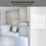 Casa si Gradina - Electrice - Accesorii electrice - Accesorii prize si intrerupatoare - Intrerupator inteligent cu touch, Wireless, Wi-fi, 3 Canale,din Sticla Securizata, Compatibil iOS/Android,Aplicatie Tuya - Infinity.ro