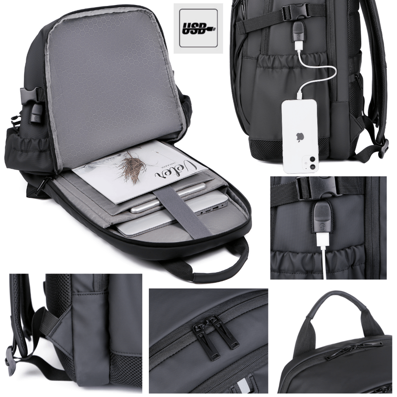Laptop, Telefoane si Tablete - Laptopuri si accesorii - Accesorii Laptop - Genti laptop - Rucsac multifunctional, Rezistent la apa,Port incarcare USB, smart casual pentru Business/Calatorii si Laptop 15,6 inchi - Infinity.ro