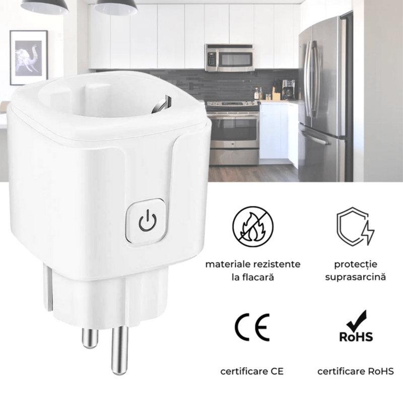 Casa si Gradina - Electrice - Prize - Set 2 Priza Smart cu contorizare si monitorizare consum energie, control Aplicatie tuya Smart Life, Suport Alexa Google - Infinity.ro