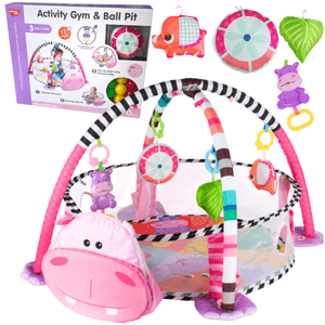 Centru de activitati multifunctional interactiv pentru copii si bebelusi, 3 in 1 tip tarc,Bile moi si Jucarii , 0 luni +