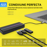 PC, gaming si accesorii/Retelistica/Hub-uri - Hub USB portabil de andocare multifunctional, 8 in 1 USB C, Port Internet, Cititor de carduri SD/TF, HDMI 4k,UBS 3.0-RGB - Infinity.ro