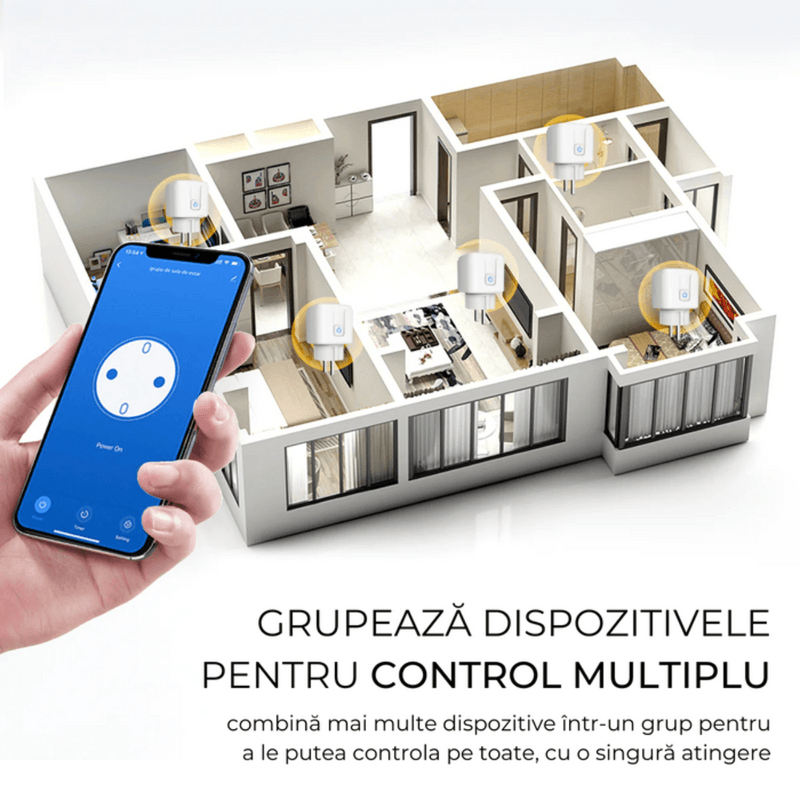 Casa si Gradina - Electrice - Prize - Set 2 Priza Smart cu contorizare si monitorizare consum energie, control Aplicatie tuya Smart Life, Suport Alexa Google - Infinity.ro