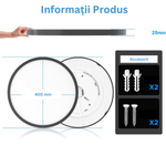 Casa si Gradina - Corpuri si surse de iluminat - Plafoniere, aplice si spoturi - Plafoniera LED Moderna, VisionHub®, Clasa Enegetica A ultra subtire 2cm,pentru interior,in forma rotunda,38W, 40cm Negru - Infinity.ro