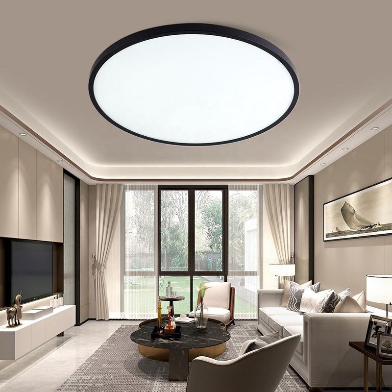 Casa si Gradina - Corpuri si surse de iluminat - Plafoniere, aplice si spoturi - Plafoniera LED Moderna, VisionHub®, Clasa Enegetica A ultra subtire 2cm,pentru interior,in forma rotunda,38W, 40cm Negru - Infinity.ro
