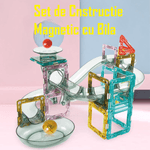 Jucarii, Copii si Bebe - Jucarii si jocuri - Seturi de constructie si cuburi - Seturi de constructie - Set de Constructie Magnetic cu Tevi Tiles, 3x minge colorata, Jucarie Educationala/ Creativa STEM, cu 66 Piese magnetice - Infinity.ro
