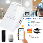 Casa si Gradina - Electrice - Accesorii electrice - Accesorii prize si intrerupatoare - Intrerupator inteligent cu touch, Wireless, Wi-fi, 3 Canale,din Sticla Securizata, Compatibil iOS/Android,Aplicatie Tuya - Infinity.ro