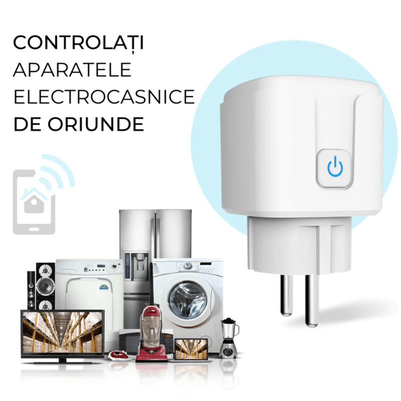 Casa si Gradina - Electrice - Prize - Set 2 Priza Smart cu contorizare si monitorizare consum energie, control Aplicatie tuya Smart Life, Suport Alexa Google - Infinity.ro