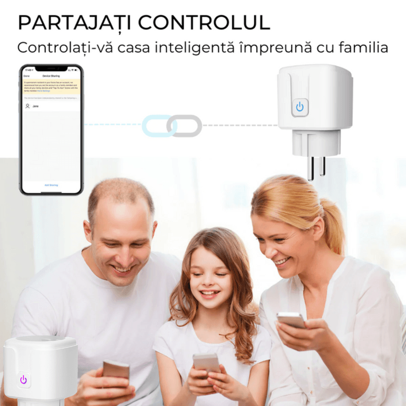 Casa si Gradina - Electrice - Prize - Set 2 Priza Smart cu contorizare si monitorizare consum energie, control Aplicatie tuya Smart Life, Suport Alexa Google - Infinity.ro