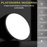 Casa si Gradina - Corpuri si surse de iluminat - Plafoniere, aplice si spoturi - Plafoniera LED Moderna, VisionHub®, Clasa Enegetica A ultra subtire 2cm,pentru interior,in forma rotunda,38W, 40cm Negru - Infinity.ro