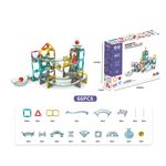 Jucarii, Copii si Bebe - Jucarii si jocuri - Seturi de constructie si cuburi - Seturi de constructie - Set de Constructie Magnetic cu Tevi Tiles, 3x minge colorata, Jucarie Educationala/ Creativa STEM, cu 66 Piese magnetice - Infinity.ro