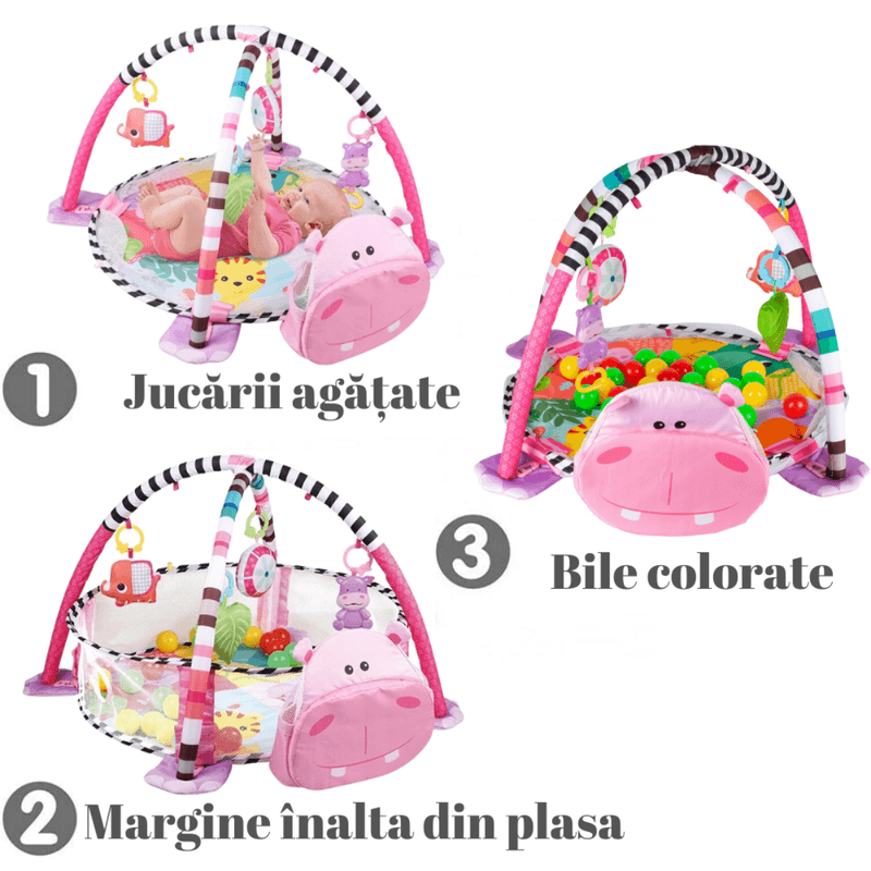 Jucarii, Copii si Bebe - Jucarii si jocuri - Jucarii bebelusi - Centre de activitati - Centru de activitati multifunctional interactiv pentru copii si bebelusi, 3 in 1 tip tarc,Bile moi si Jucarii , 0 luni + - Infinity.ro