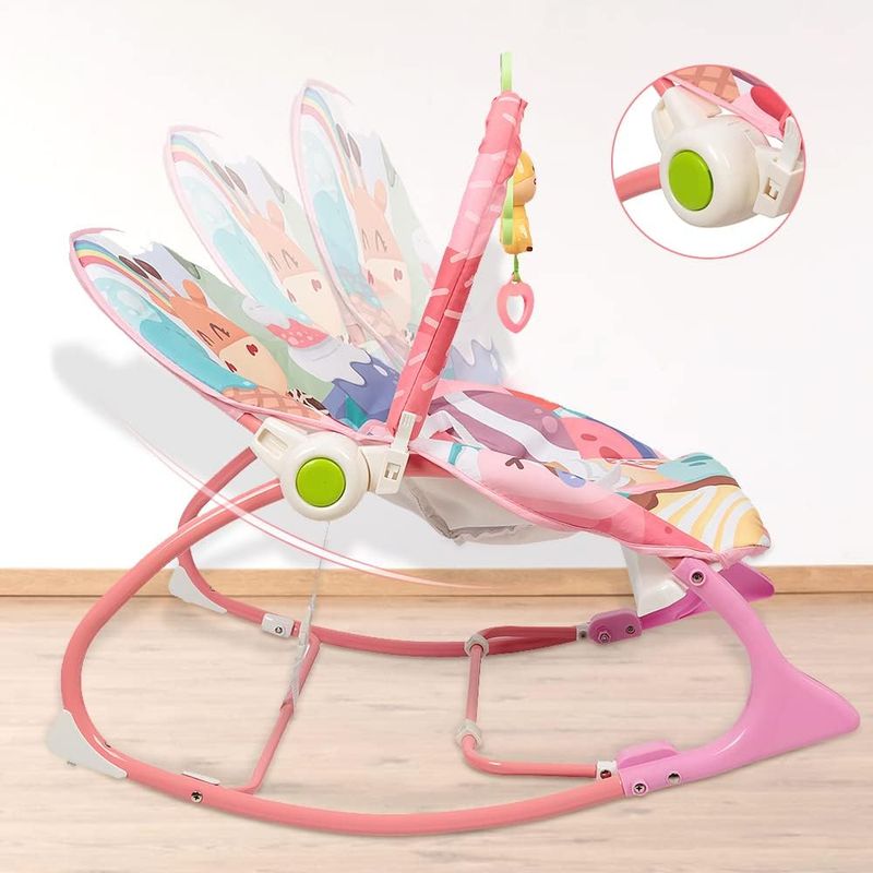 Casa si Gradina - Mobilier - Mobilier copii - Balansoare, leagane si hamace - Balansoar si scaun electric 3 in 1 pentru bebelusi, Multifunctional cu Cantece si vibratii linistitoare, Centura,jucarii - Infinity.ro