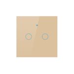 Casa si Gradina - Electrice - Accesorii electrice - Accesorii prize si intrerupatoare - Intrerupator inteligent cu touch, Wireless, Wi-fi, 2 Canale, Sticla Securizata, Compatibil iOS/Android-Tuya,Amazon Alexa - Infinity.ro
