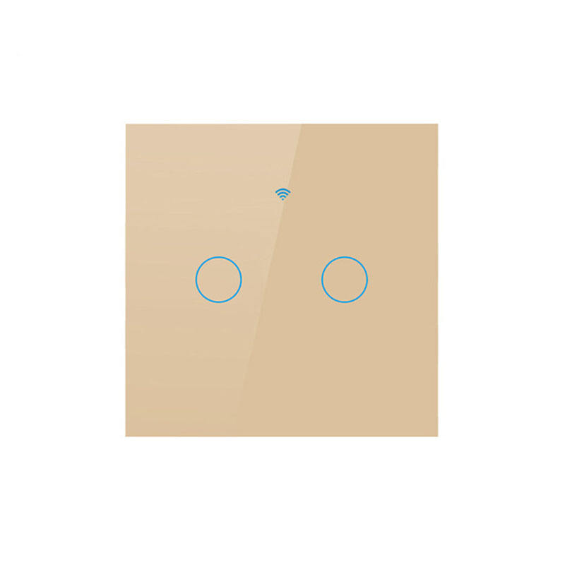 Casa si Gradina - Electrice - Accesorii electrice - Accesorii prize si intrerupatoare - Intrerupator inteligent cu touch, Wireless, Wi-fi, 2 Canale, Sticla Securizata, Compatibil iOS/Android-Tuya,Amazon Alexa - Infinity.ro