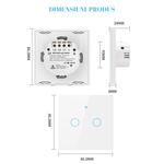 Casa si Gradina - Electrice - Accesorii electrice - Accesorii prize si intrerupatoare - Intrerupator inteligent cu touch, Wireless, Wi-fi, 2 Canale, Sticla Securizata, Compatibil iOS/Android-Tuya,Amazon Alexa - Infinity.ro