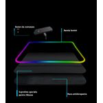 PC, gaming si accesorii - Periferice PC - Mousepad - MousePad profesional Gaming RGB mare XXL, Lumini LED, Suprafata moale, Baza Anti-Alunecare Cauciucata, 900x400x4mm - Infinity.ro