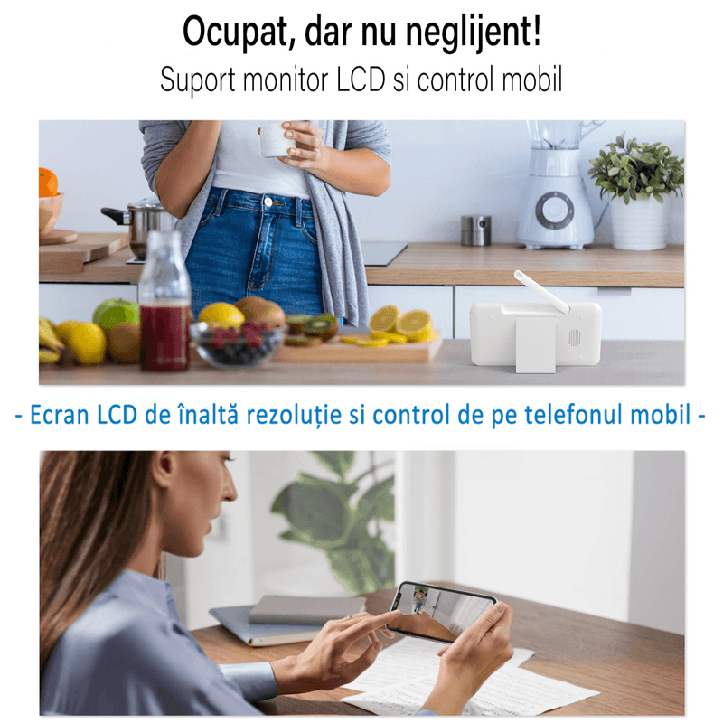 Casa si Gradina - Mobilier - Mobilier copii - Monitoare video copii - Baby Monitor WiFi 2in1 cu Camera Audio-Video Multi View, UltraHD/5” Night Vision, Aplicatie Telefon, Rotire 355°/90° - Infinity.ro
