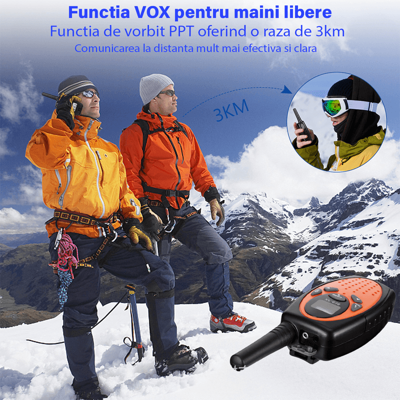 Jucarii, Copii si Bebe - Jucarii si jocuri - Jucarii & jocuri educative - Jucarii interactive - Walkie Talkie Copii si Adulti, Set 2 bucati,cu Raza Lunga de Actiune, Vox, Blocare taste, Sunet clar, Statie radio - Infinity.ro