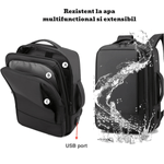 Laptop, Telefoane si Tablete - Laptopuri si accesorii - Accesorii Laptop - Genti laptop - Rucsac multifunctional, Rezistent la apa, respirabil si spatios, cu Port de incarcare USB, smart casual,Laptop 15,6 inch - Infinity.ro
