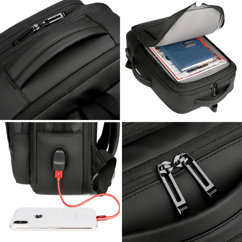 Laptop, Telefoane si Tablete - Laptopuri si accesorii - Accesorii Laptop - Genti laptop - Rucsac multifunctional, Rezistent la apa, respirabil si spatios, cu Port de incarcare USB, smart casual,Laptop 15,6 inch - Infinity.ro