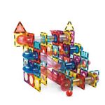Jucarii, Copii si Bebe - Jucarii si jocuri - Seturi de constructie si cuburi - Seturi de constructie - Set de Constructie Magnetic cu Tevi Tiles 3D si minge colorata, Jucarie Educationala STEM, 136 Piese, forme multiple - Infinity.ro