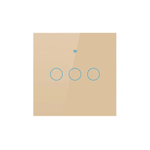 Casa si Gradina - Electrice - Accesorii electrice - Accesorii prize si intrerupatoare - Intrerupator inteligent cu touch, Wireless, Wi-fi, 3 Canale,din Sticla Securizata, Compatibil iOS/Android,Aplicatie Tuya - Infinity.ro