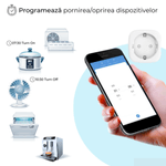 Casa si Gradina - Electrice - Prize - Priza inteligenta Wifi, monitorizare consum energie, Timer, control aplicatie smart, Protectie incarcare,Aplicatie Tuya - Infinity.ro