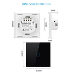 Casa si Gradina - Electrice - Accesorii electrice - Accesorii prize si intrerupatoare - Intrerupator inteligent cu touch, Wireless, Wi-fi, 1 Canal, din Sticla Securizata, Compatibil iOS/Android,Aplicatie Tuya - Infinity.ro