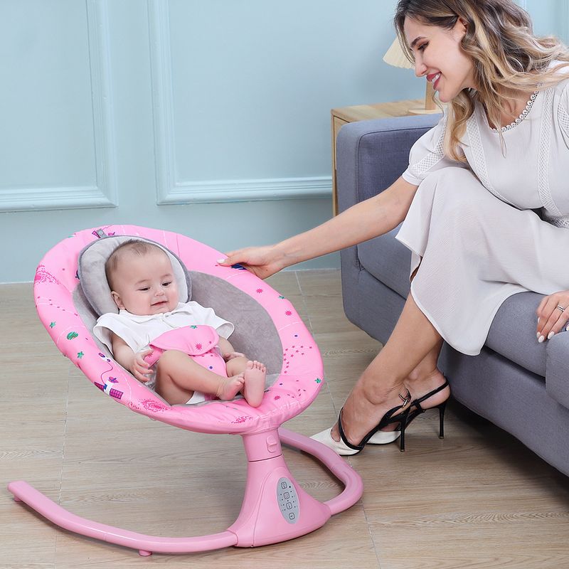 Casa si Gradina - Mobilier - Mobilier copii - Balansoare, leagane si hamace - Leagan Electric Multifunctional Pentru Bebelusi, Bluetooth, Intensitate Reglabila 4 viteze, Jucarii/Melodii, Telecomanda - Infinity.ro