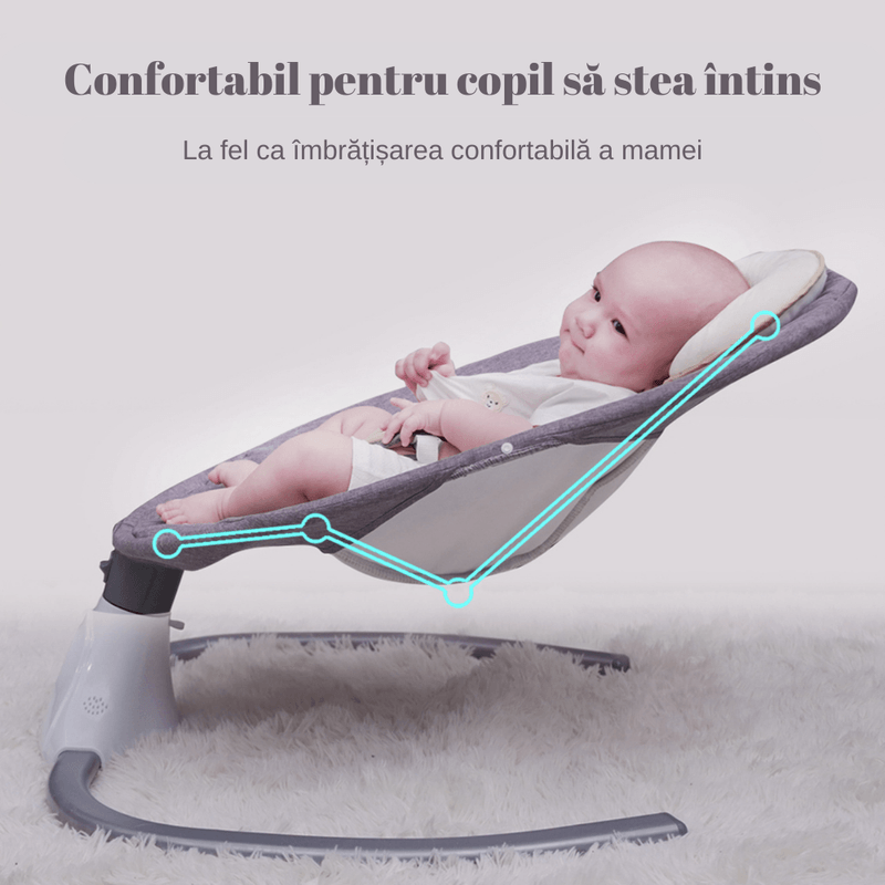 Casa si Gradina - Mobilier - Mobilier copii - Balansoare, leagane si hamace - Leagan Electric Multifunctional Pentru Bebelusi, Bluetooth, Intensitate Reglabila 4 viteze, Jucarii/Melodii, Telecomanda - Infinity.ro