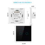 Casa si Gradina - Electrice - Accesorii electrice - Accesorii prize si intrerupatoare - Intrerupator inteligent cu touch, Wireless, Wi-fi, 2 Canale, Sticla Securizata, Compatibil iOS/Android,Tuya,Amazon Alexa - Infinity.ro