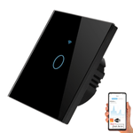 Casa si Gradina - Electrice - Accesorii electrice - Accesorii prize si intrerupatoare - Intrerupator inteligent cu touch, Wireless, Wi-fi, 1 Canal, din Sticla Securizata, Compatibil iOS/Android,Aplicatie Tuya - Infinity.ro