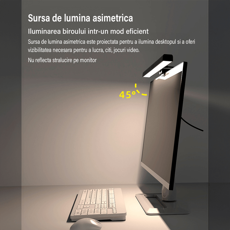 Casa si Gradina - Corpuri si surse de iluminat - Veioze si lampi - Veioze - Lampa LED pentru monitor, RGB Gaming Backlight, Reglabila cu 7 culori, Reglare temperatura lumina 2900k-6200k, USB,40 CM - Infinity.ro