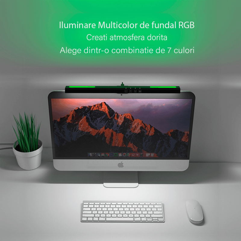 Casa si Gradina - Corpuri si surse de iluminat - Veioze si lampi - Veioze - Lampa LED pentru monitor, RGB Gaming Backlight, Reglabila cu 7 culori, Reglare temperatura lumina 2900k-6200k, USB,40 CM - Infinity.ro