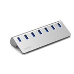 PC, gaming si accesorii - Retelistica - Hub-uri - Hub USB Cu 7 porturi USB 3.0, Type-C, Adaptor Multiport portabil, din Aluminiu, 350mb, alimentare PC/Priza, 5 Gbps, Gri - Infinity.ro