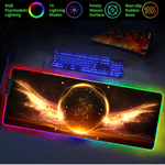 PC, gaming si accesorii - Periferice PC - Mousepad - MousePad profesional Gaming RGB mare XXL, Lumini LED, Suprafata moale,Baza Anti-Alunecare Cauciucata,moduri de iluminare - Infinity.ro